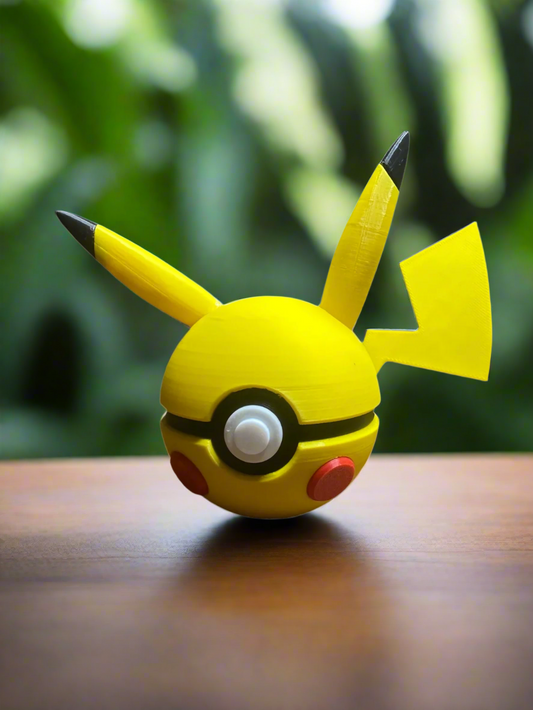 Pikachu-Inspired PokéBall Figurine - 3D Printed Collectible