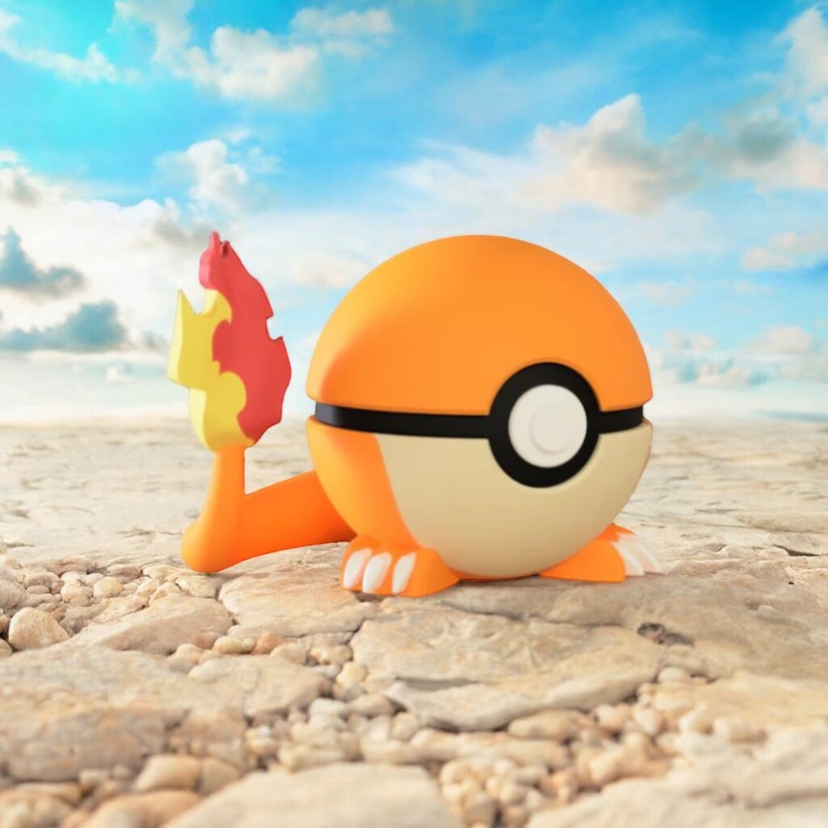 Charmander-Inspired Pokeball 3D Model | Unique Collectible for Pokémon Fans